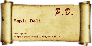 Papiu Deli névjegykártya